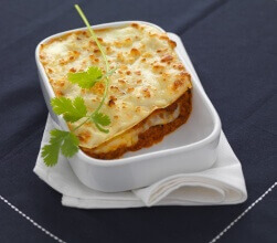 Lasagne bolognese med gedeost