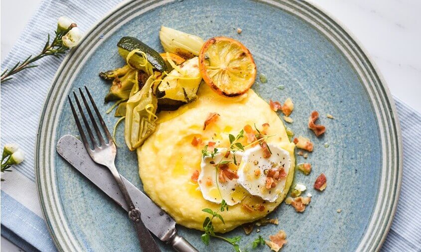 Polenta med parmesan og pancetta